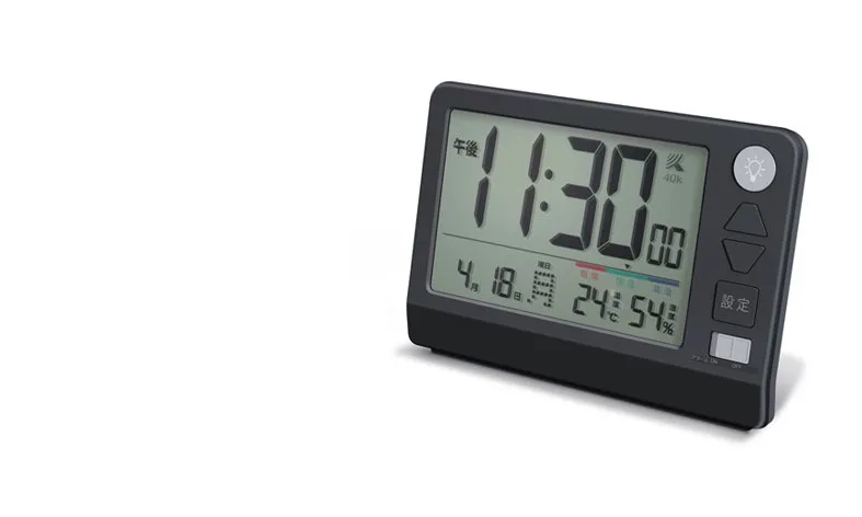 温湿度計付き 快適環境表示付き 大型電波デジタル クロック